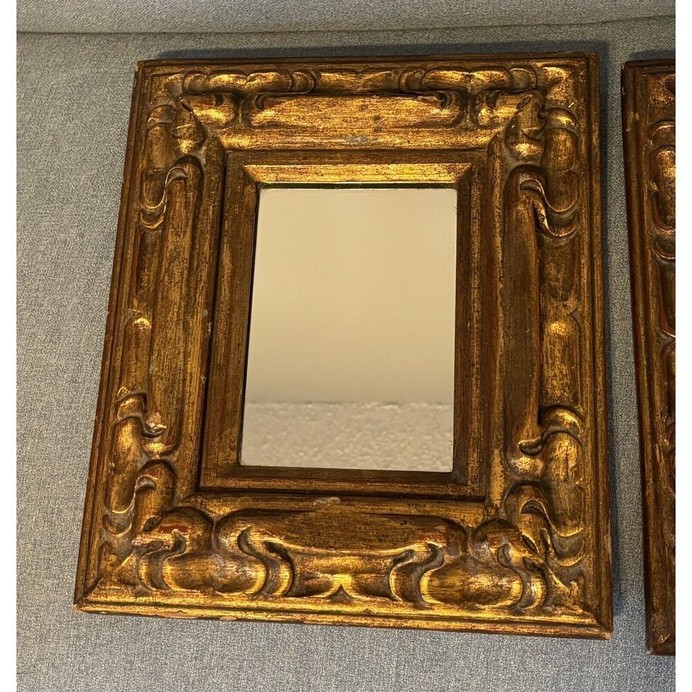 Vintage La Barge Mirrors (2) Wooden 13 X 11 Small Space Home Decor Gallery Wall